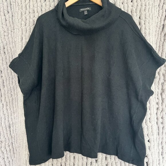 Banana Republic Factory Black Knit Poncho Size XS/S - Picture 2 of 15